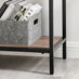Ashton Wood and Black Metal Tall Shelves