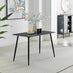 Asti Grey Marble Ceramic Top Dining Table & 4 Black Asti Chairs
