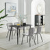 Asti Grey Marble Ceramic Top Dining Table & 4 Grey Asti Chairs