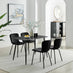 Asti Grey Marble Ceramic Top Dining Table & 4 Black Asti Chairs
