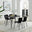 Asti Grey Marble Ceramic Top Dining Table & 4 Black Asti Chairs