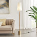 Astrid White and Rattan Floor Lamp