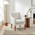 Aubrey Beige Check Fabric Wingback Accent Armchair