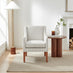 Aubrey Beige Check Fabric Wingback Accent Armchair