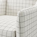 Aubrey Beige Check Fabric Wingback Accent Armchair