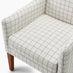 Aubrey Beige Check Fabric Wingback Accent Armchair