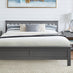 Azure Grey Solid Pine King Bed Frame