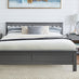 Azure Grey Solid Pine King Bed Frame + Windsor Mattress
