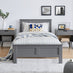 Azure Grey Solid Pine Single Bed Frame