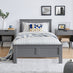 Azure Grey Solid Pine Single Bed Frame