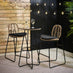 Belize Beige Rattan & Black 2 Seat Garden Bar Table Set