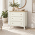 Belle Solid Oak Wood & Cream 3 Drawer Chest of Drawers