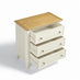 Belle Solid Oak Wood & Cream 3 Drawer Chest of Drawers
