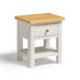 Belle 1 Drawer Solid Oak Wood and Cream Bedside Table