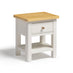 Belle 1 Drawer Solid Oak Wood and Cream Bedside Table