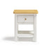 Belle 1 Drawer Solid Oak Wood and Cream Bedside Table
