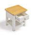 Belle 1 Drawer Solid Oak Wood and Cream Bedside Table