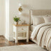Belle 1 Drawer Solid Oak Wood and Cream Bedside Table