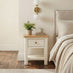 Belle 1 Drawer Solid Oak Wood and Cream Bedside Table