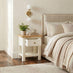 Belle 1 Drawer Solid Oak Wood and Cream Bedside Table