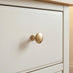 Belle 2 Drawer Solid Oak Wood and Cream Slim Bedside Table