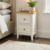 Belle 2 Drawer Solid Oak Wood and Cream Slim Bedside Table