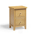 Belle 2 Drawer Solid Oak Wood Slim Bedside Table