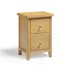 Belle 2 Drawer Solid Oak Wood Slim Bedside Table