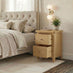 Belle 2 Drawer Solid Oak Wood Slim Bedside Table