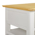 Belle 2 Drawer Rectangular Solid Oak Wood and Cream Coffee Table