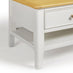 Belle 2 Drawer Rectangular Solid Oak Wood and Cream Coffee Table