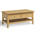 Belle 2 Drawer Rectangular Solid Oak Wood Coffee Table