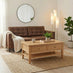 Belle 2 Drawer Rectangular Solid Oak Wood Coffee Table