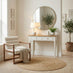 Belle 2 Drawer Solid Oak Wood and Cream Console Table