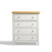 Belle 4 Drawer Solid Oak Wood and Cream Chest of Drawers