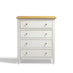 Belle 4 Drawer Solid Oak Wood and Cream Chest of Drawers