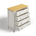 Belle 4 Drawer Solid Oak Wood and Cream Chest of Drawers