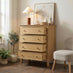 Belle 4 Drawer Solid Oak Wood Chest of Drawers