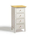 Belle 4 Drawer Tall Solid Oak and Cream Small Chest of Drawers