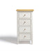 Belle 4 Drawer Tall Solid Oak and Cream Small Chest of Drawers