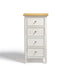 Belle 4 Drawer Tall Solid Oak and Cream Small Chest of Drawers
