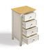 Belle 4 Drawer Tall Solid Oak and Cream Small Chest of Drawers