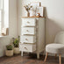 Belle 4 Drawer Tall Solid Oak and Cream Small Chest of Drawers
