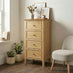 Belle 4 Drawer Tall Solid Oak Slim Chest of Drawers