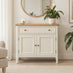 Belle Solid Oak Wood & Cream 2 Door 1 Drawer Sideboard
