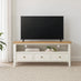 Belle Solid Oak Wood & Cream 3 Drawer Large TV Stand