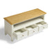 Belle Solid Oak Wood & Cream 3 Drawer Large TV Stand