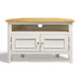 Belle Solid Oak Wood and Cream Corner TV Stand