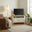 Belle Solid Oak Wood and Cream Corner TV Stand