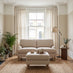Bernie Beige Chenille Fabric 2 Seater Sofa